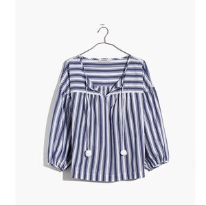 NWT Madewell Striped Peasant Top